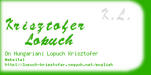 krisztofer lopuch business card